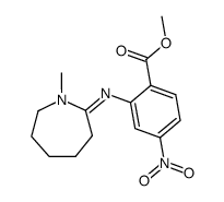 1-methyl-2-(2'-methoxycarbonyl-5'-nitrophenylimino)hexahydroazepine结构式