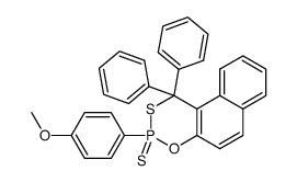 1,2-dihydro-2-p-methoxyphenyl-1,1-diphenylnaphth<1,2d><1,2>-oxathiaphosphorine-sulphide结构式