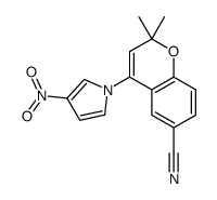 2,2-dimethyl-4-(3-nitropyrrol-1-yl)chromene-6-carbonitrile结构式