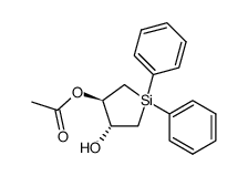 (3R,4R)-4-hydroxy-1,1-diphenylsilolan-3-yl acetate结构式
