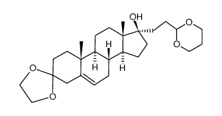 3,3-(ethylenedioxy)-17β-hydroxy-17α-(3'-(propylenedioxy)propyl)-5-androstene结构式