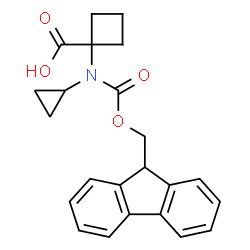 Fmoc-1-cyclopropylamino-cyclobutane-carboxylic acid结构式
