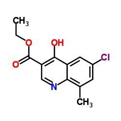 6-CHLORO-4-HYDROXY-8-METHYLQUINOLINE-3-CARBOXYLICETHYLESTER结构式