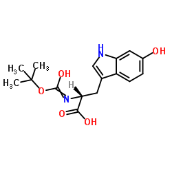 6-Hydroxy-N-{hydroxy[(2-methyl-2-propanyl)oxy]methylene}-D-tryptophan结构式
