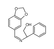 (R,E)-2-((苯并[d] [1,3]二氧杂环戊烯-5-基亚甲基)氨基)-2-苯基乙醇结构式