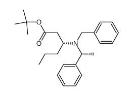 (3R,1'R)-3-[benzyl(1'-phenylethyl)amino]hexanoic acid tert-butyl ester Structure