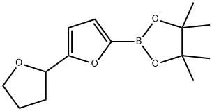 4,4,5,5-tetramethyl-2-(5-(tetrahydrofuran-2-yl)furan-2-yl)-1,3,2-dioxaborolane结构式