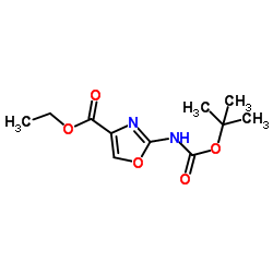 Ethyl 2-[(tert-butoxycarbonyl)amino]-1,3-oxazole-5-carboxylate结构式