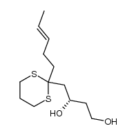 (+)-(2S)-4-{2-[(E)-pent-3-enyl]-1,3-dithian-2-yl}butane-1,3-diol结构式