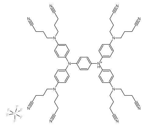 n,n,n'',n''-tetrakis[4-bis(3-cyanopropyl)aminophenyl]-p-phenylenediaminium hexafluorophosphate structure