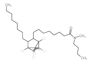 Bicyclo[2.2.1]hept-5-ene-2-octanamide,N-butyl-1,4,5,6,7,7-hexachloro-N-methyl-3-octyl- (9CI)结构式