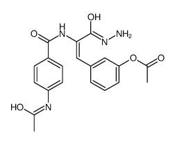 [3-[(Z)-2-[(4-acetamidobenzoyl)amino]-3-hydrazinyl-3-oxoprop-1-enyl]phenyl] acetate Structure