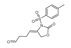 (E)-4-(2-oxo-3-tosyloxazolidin-4-ylidene)butanal Structure