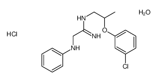 2-anilino-N'-[2-(3-chlorophenoxy)propyl]ethanimidamide,hydrate,hydrochloride Structure