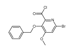 6-bromo-3-benzyloxy-4-methoxypyridine-2-carbonyl chloride结构式