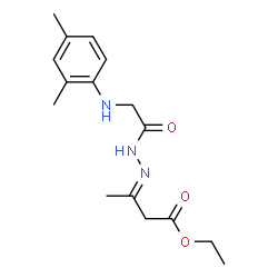 ethyl 3-({[(2,4-dimethylphenyl)amino]acetyl}hydrazono)butanoate (non-preferred name) structure