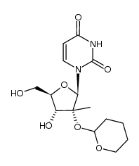 2'-C-methyl-2'-O-(tetrahydropyran-2-yl)uridine Structure