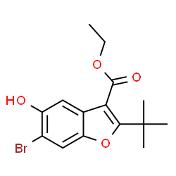 ethyl 6-bromo-2-(tert-butyl)-5-hydroxybenzofuran-3-carboxylate结构式