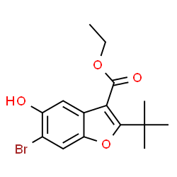 ethyl 6-bromo-2-(tert-butyl)-5-hydroxybenzofuran-3-carboxylate structure