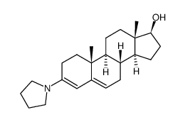 3-(N-pyrrolidinyl)androsta-3,5-dien-17β-ol结构式