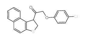 2-(4-chlorophenoxy)-1-(1,2-dihydrobenzo[e][1]benzothiol-1-yl)ethanone结构式