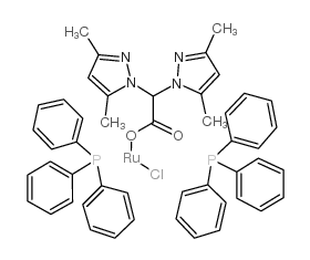 bis(triphenylphosphino)[bis(3,5-dimethylpyrazol-1-yl)acetato]chlororuthenium(ii) Structure