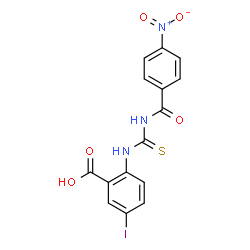 5-IODO-2-[[[(4-NITROBENZOYL)AMINO]THIOXOMETHYL]AMINO]-BENZOIC ACID结构式