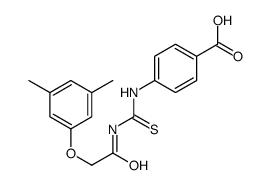 4-[[[[(3,5-DIMETHYLPHENOXY)ACETYL]AMINO]THIOXOMETHYL]AMINO]-BENZOIC ACID结构式