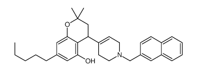 3,4-Dihydro-2,2-dimethyl-7-pentyl-4-[1,2,3,6-tetrahydro-1-(2-naphthalenylmethyl)pyridin-4-yl]-2H-1-benzopyran-5-ol结构式