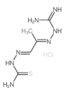Hydrazinecarboximidamide,2-[2-[2-(aminothioxomethyl)hydrazinylidene]-1-methylethylidene]-, hydrochloride(1:1) Structure