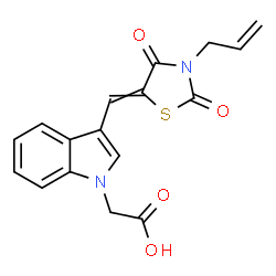 1H-Indole-1-aceticacid,3-[[2,4-dioxo-3-(2-propenyl)-5-thiazolidinylidene]methyl]-(9CI) structure