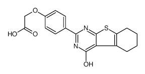 2-[4-(4-oxo-5,6,7,8-tetrahydro-3H-[1]benzothiolo[2,3-d]pyrimidin-2-yl)phenoxy]acetic acid结构式