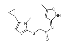 Acetamide, 2-[(5-cyclopropyl-4-methyl-4H-1,2,4-triazol-3-yl)thio]-N-(5-methyl-3-isoxazolyl)- (9CI) structure