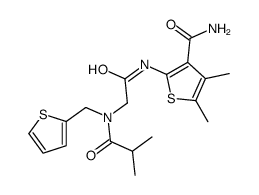 3-Thiophenecarboxamide,4,5-dimethyl-2-[[[(2-methyl-1-oxopropyl)(2-thienylmethyl)amino]acetyl]amino]-(9CI) Structure