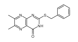2-(benzylsulfanyl)-6,7-dimethyl-4(3H)-pteridinone Structure