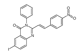 6-iodo-2-[(E)-2-(4-nitrophenyl)ethenyl]-3-phenylquinazolin-4-one结构式