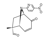 (R)-6-Methyl-8-(5-nitro-pyridin-2-yl)-2-oxo-8-aza-bicyclo[3.2.1]oct-3-ene-6-carbaldehyde结构式