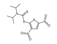 (3,5-dinitrothiophen-2-yl) N,N-di(propan-2-yl)carbamodithioate结构式