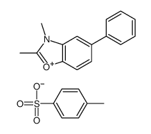 2,3-dimethyl-5-phenylbenzoxazolium p-toluenesulphonate structure