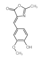 4-[(4-hydroxy-3-methoxy-phenyl)methylidene]-2-methyl-1,3-oxazol-5-one结构式