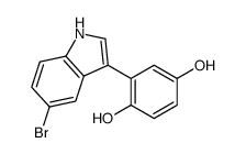 2-(5-bromo-1H-indol-3-yl)benzene-1,4-diol结构式