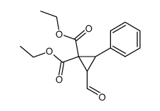 trans-2-formyl-3-phenylcyclopropane-1,1-dicarboxylate de diethyle Structure