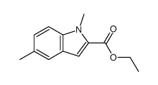 ethyl 1,5 dimethyl-indole-2-carboxylate结构式