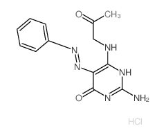 4(3H)-Pyrimidinone,2-amino-6-[(2-oxopropyl)amino]-5-(2-phenyldiazenyl)-, hydrochloride (1:1) picture