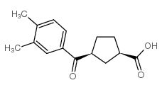 cis-3-(3,4-dimethylbenzoyl)cyclopentane-1-carboxylic acid Structure