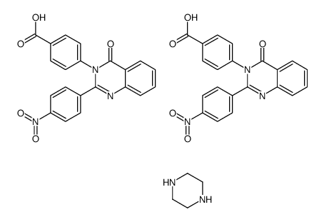 4-[2-(4-nitrophenyl)-4-oxoquinazolin-3-yl]benzoic acid,piperazine结构式