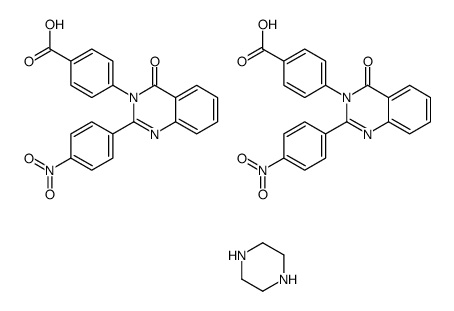 4-[2-(4-nitrophenyl)-4-oxoquinazolin-3-yl]benzoic acid,piperazine Structure