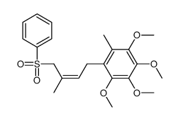 1-((E)-4-BENZENESULFONYL-3-METHYL-BUT-2-ENVYL)-2,4,5-TETRAMETHOXY-6-METHYL BENZENE structure
