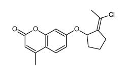 7-[(2E)-2-(1-chloroethylidene)cyclopentyl]oxy-4-methylchromen-2-one Structure