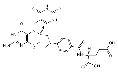 10-methyl-5-(uracil-5-ylmethyl)tetrahygropteroylglutamic acid Structure